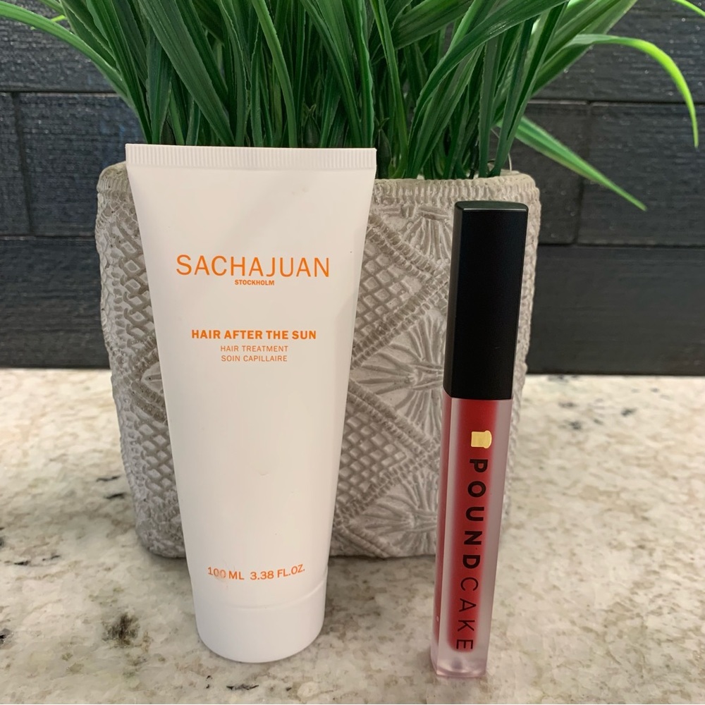 Sachajuan Hair After the Sun + Pound Cake Ted Velvet Cake Batter Lip Gloss